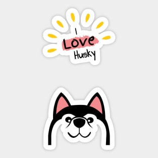 I love husky dog Sticker